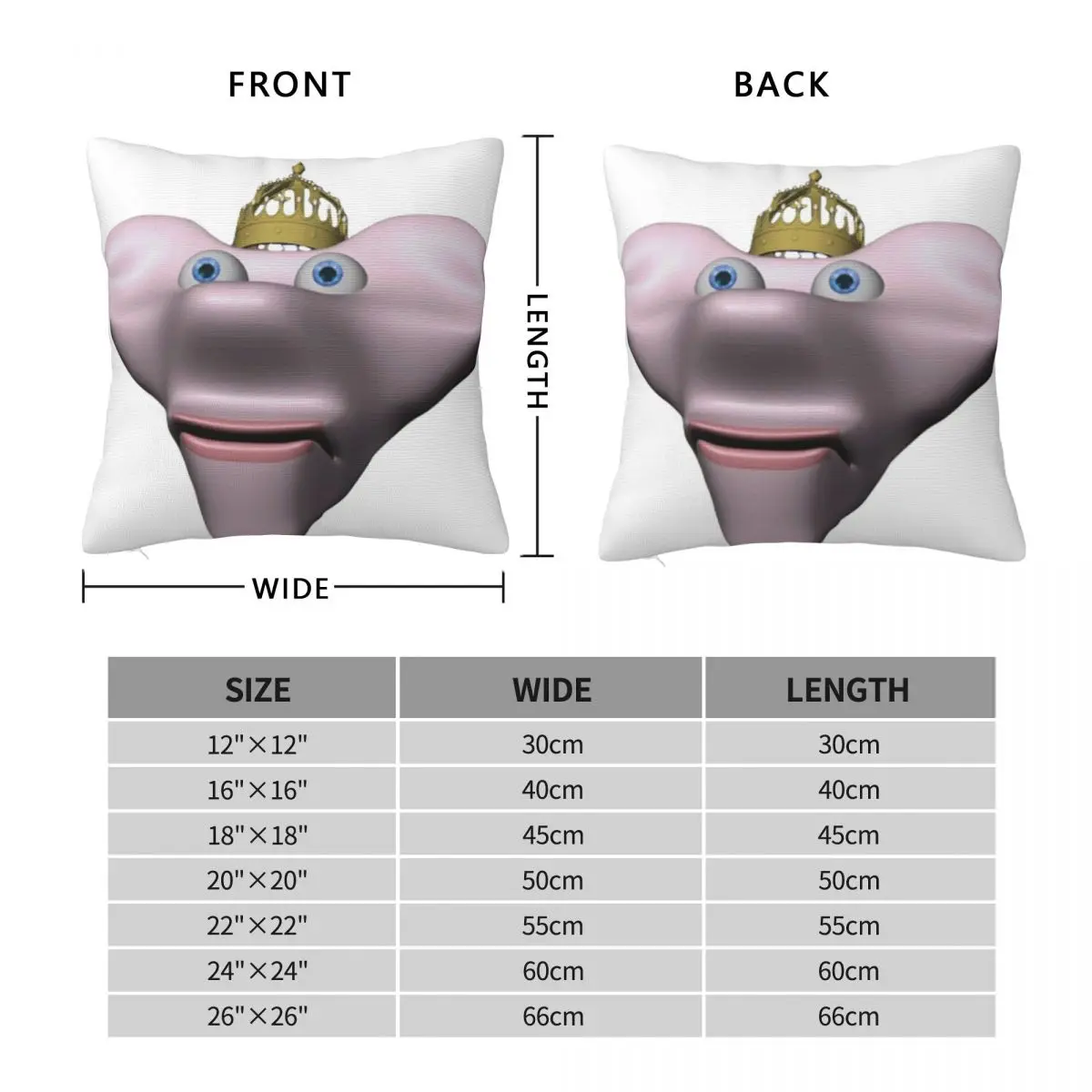 Little King John Square Pillowcase Polyester Linen Velvet Printed Zip Decor Pillow Case Car Cushion Cover Wholesale 18