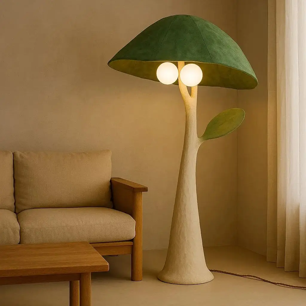 

Напольный светильник в форме гриба из дерева баобаб, мультяшный, красочный, натуральный, креативный, для лобби, спальни, детской, гостиной, домашнего декора