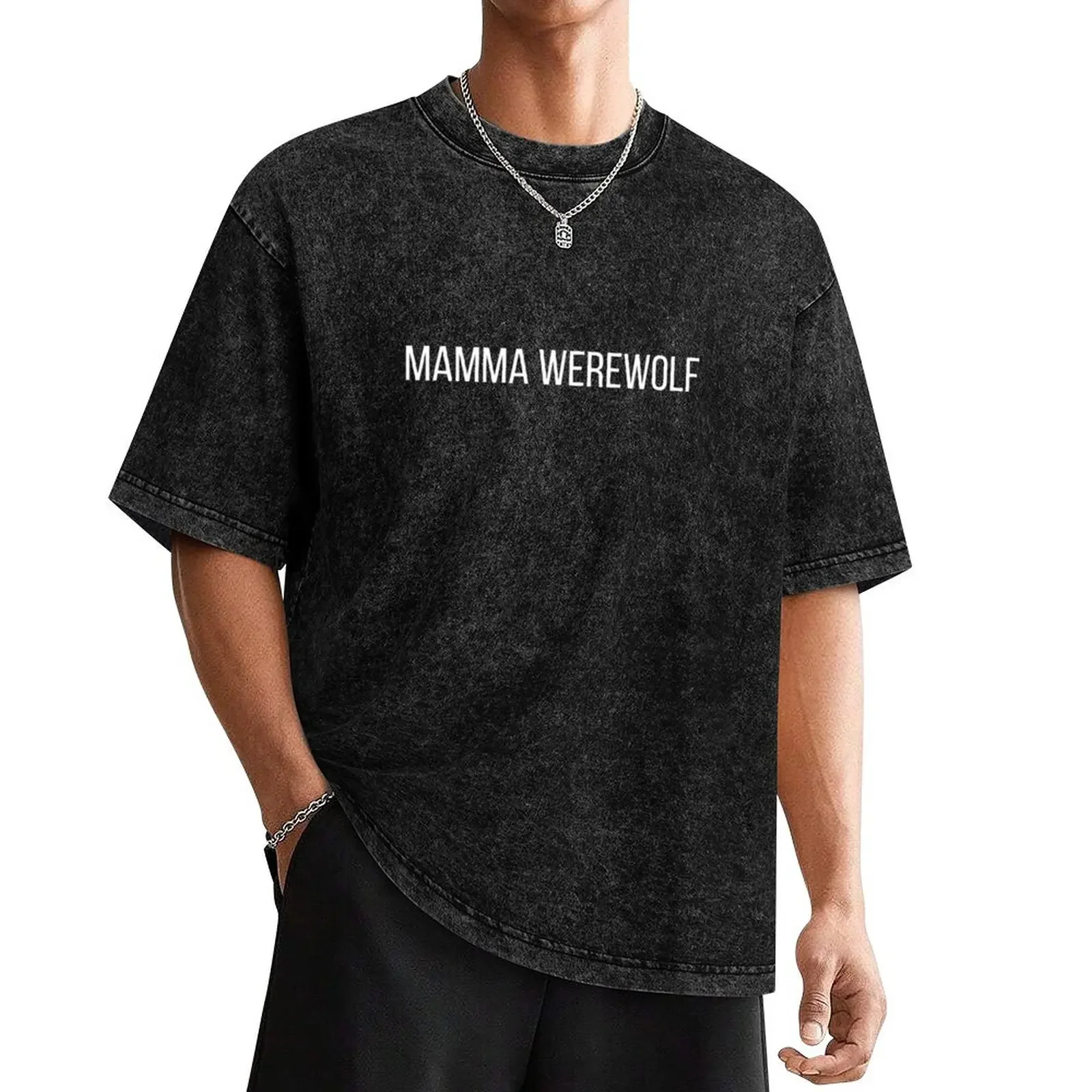 MAMMA WEREWOLF T-Shirt vintage graphic tee basketball graphic tees summer tops mens clothing