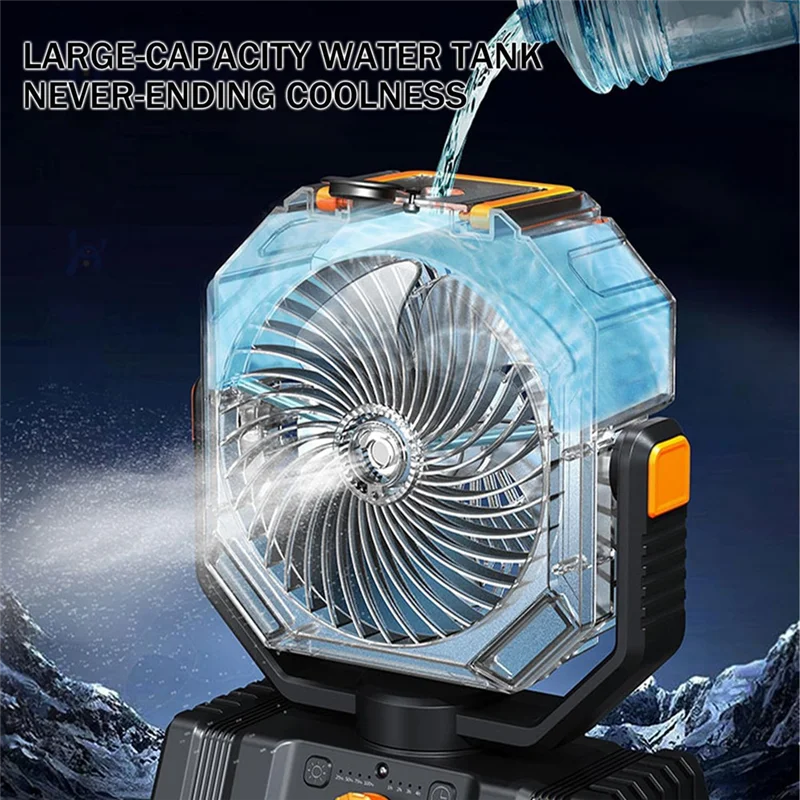 Picture 7: Outdoor Camping Fan 10000Mah Rechargeable High Capacity Long Lasting With Light For Fishing And Camping