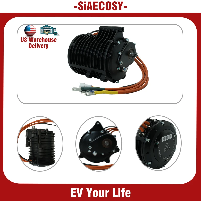 

QS138 3000W V3 70H Mid Drive Motor with gearbox 72V 100kmph for Electric Motorcycle US Warehouse