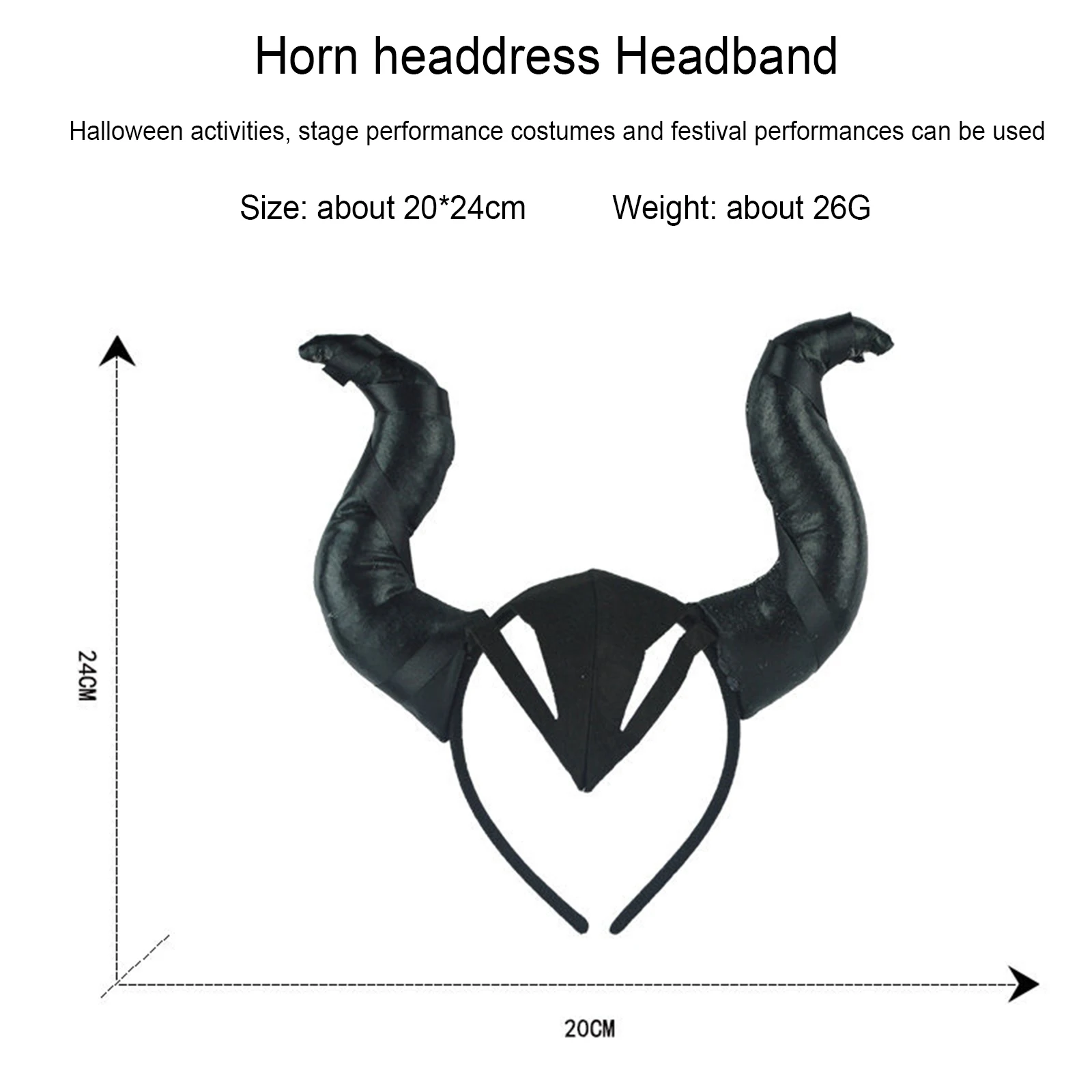 New Kids Unisex Halloween Costume Prop Solid Color Wings Devil\'S Horn Hair Hoop Accessory For Cosplay Hot Sale Fashion