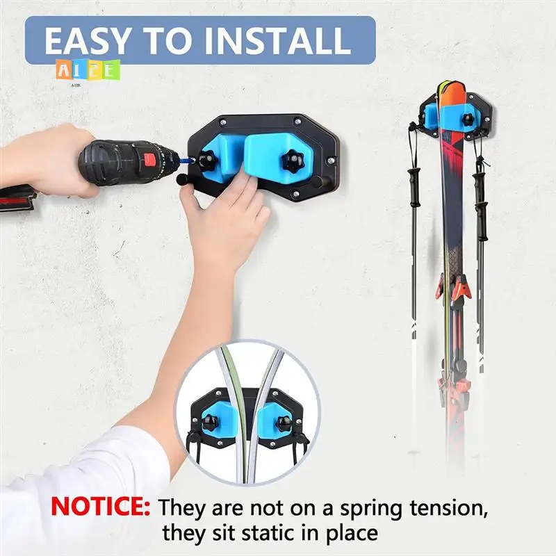 

A12E-Ski Snowboard Wall Rack Multifunctional Snowboard Wall Hanger Ski Snowboard Display For Indoor Home Snowboard