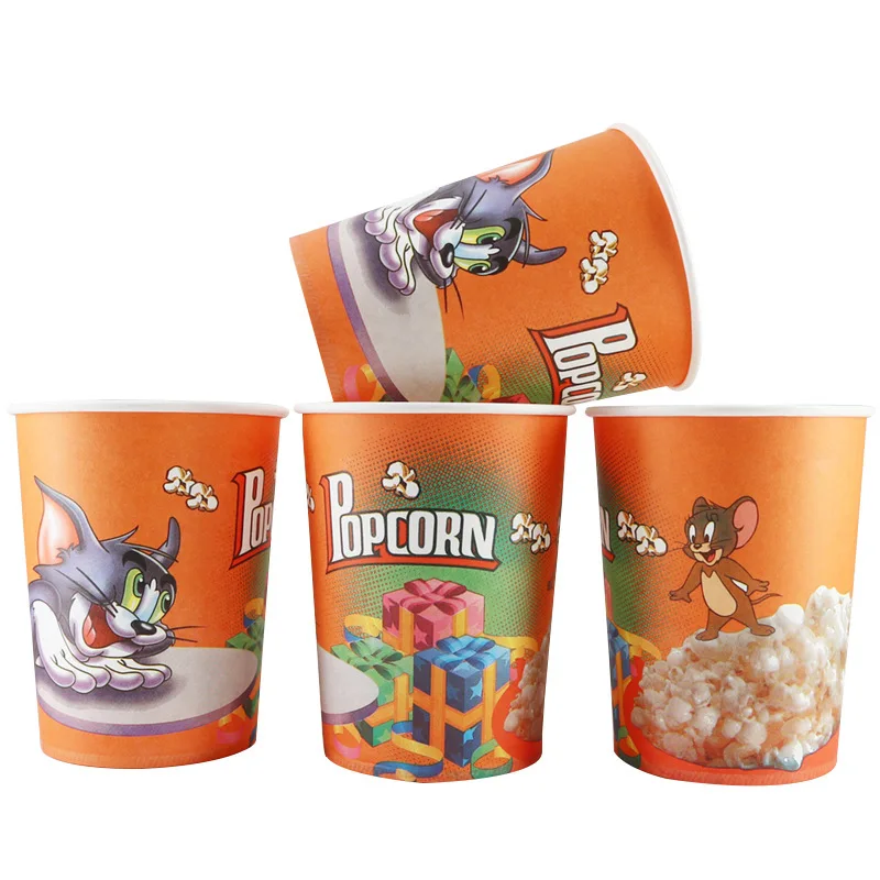 

500PCS Disposable Popcorn Box Container Birthday Party Celebration Kids Carton Paper Popcorn Cup Children Bags