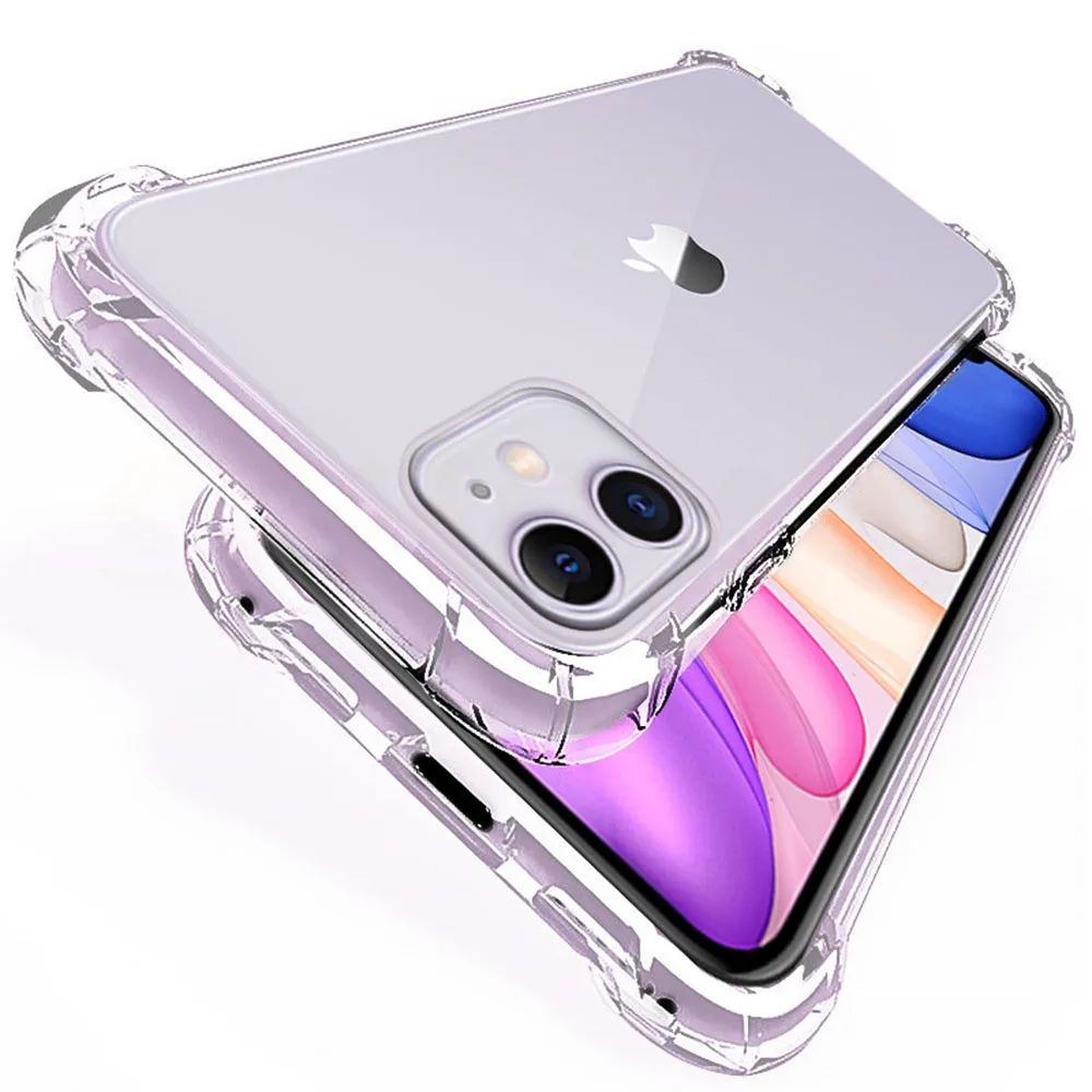 Full Protect Case For iPhone 16 15 13 14 12 11 Pro XS Max Airbag Corner Cover Transparent Case X XR 6 6s 7 8 Plus SE2020