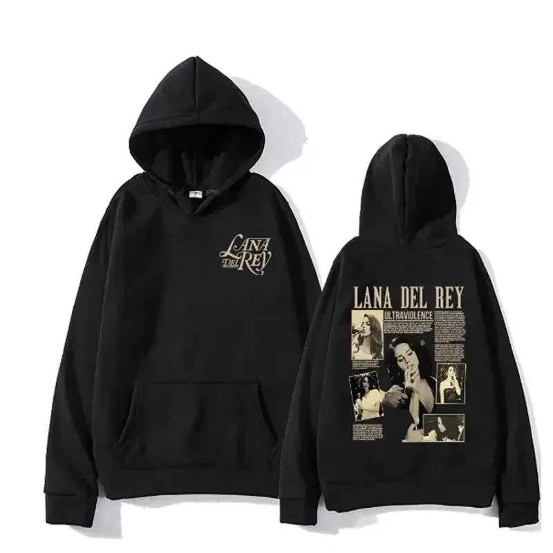 Casual Lana Del Rey Singer Hoodies for Men and Women Harajuku Fashion Long Sleeves Sweatshirts Moleton Graphic Prints Streetwear