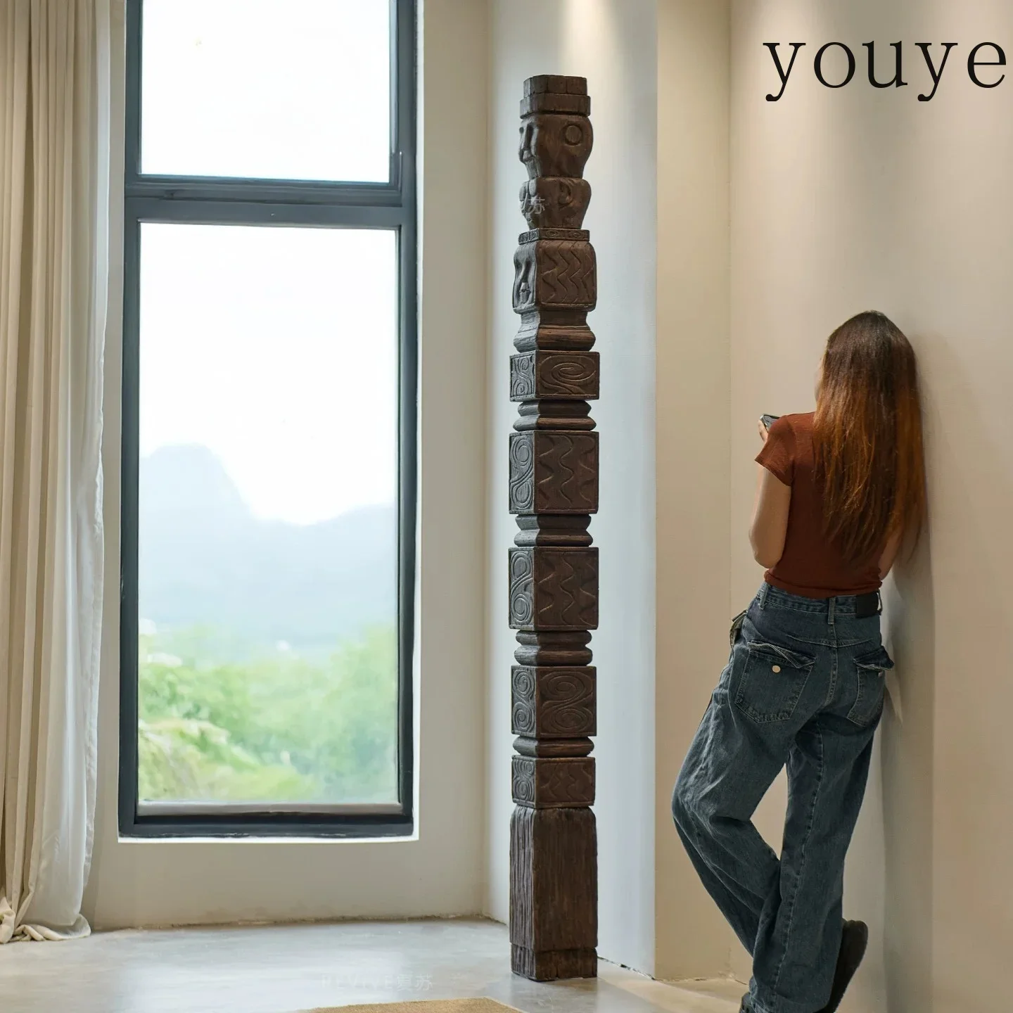 N10 Medieval style decoration Indian column Clothing store Cafe column Nostalgic style Space landscaping column