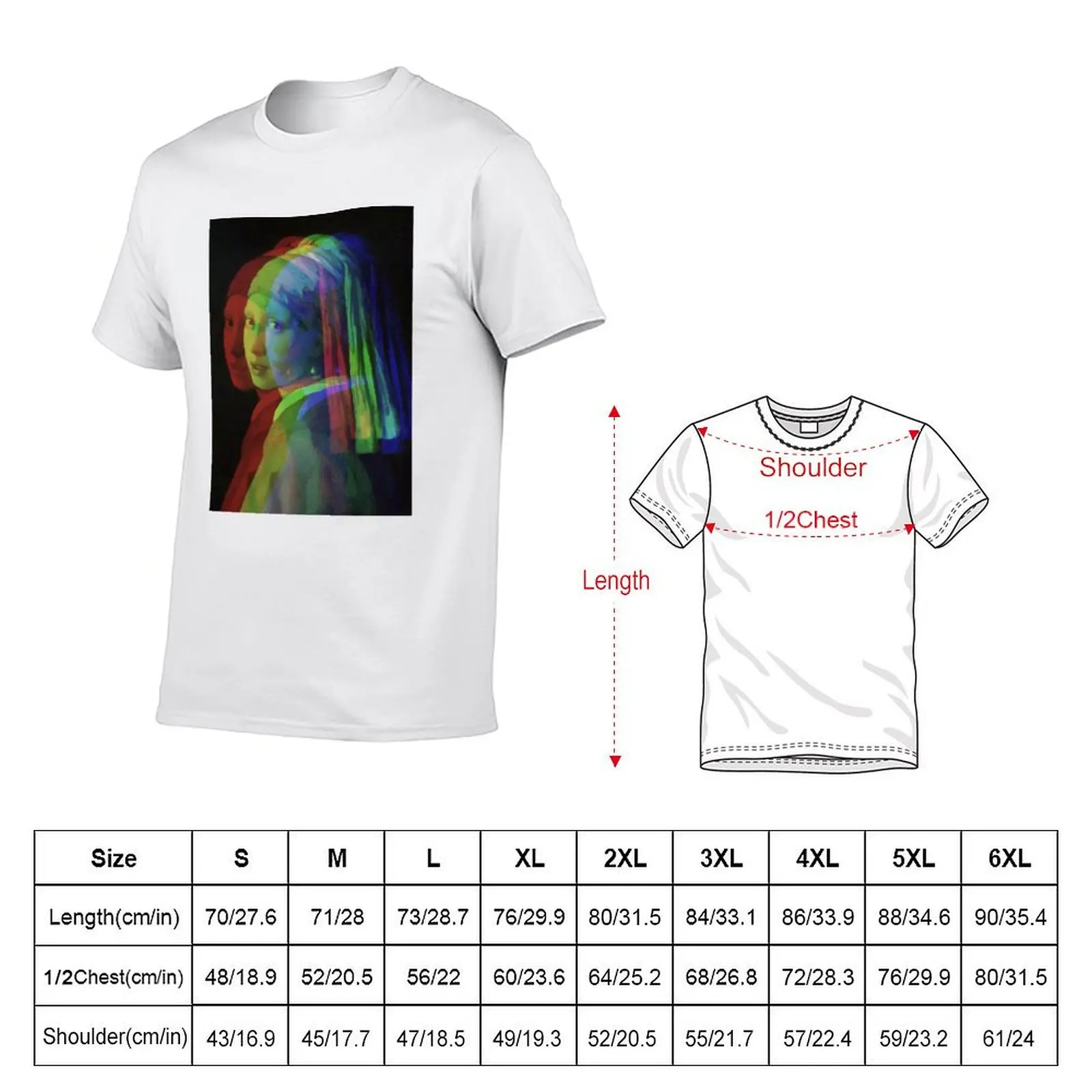 The girl with a pearl by Vermeer T-Shirt Holiday Casual Short Sleeve Top