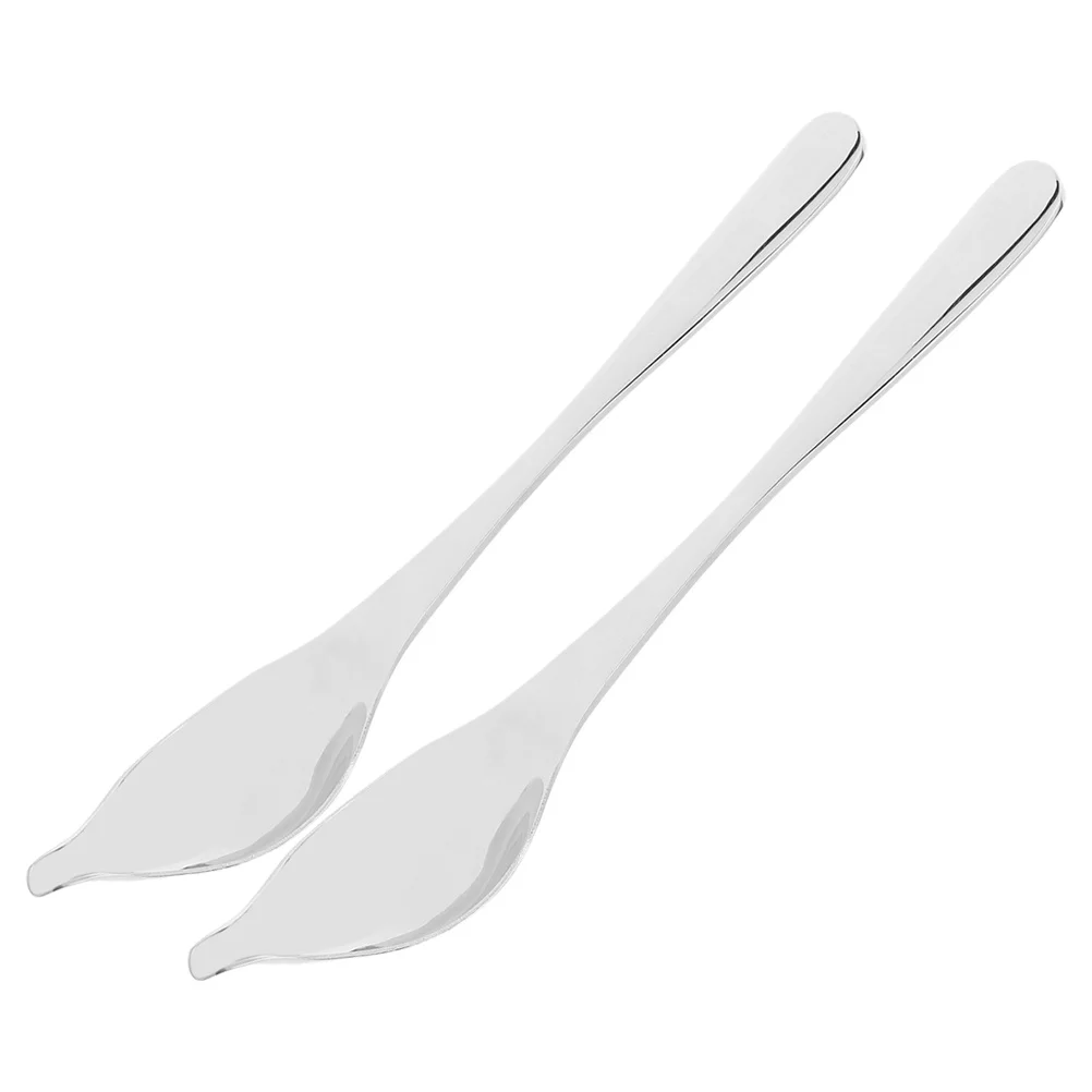 

2Pcs Stainless Steel Basting Spoon with Tapered Spout for Sauce Painting Dessert Plating Cocktail Mixing Metal Cooking Utensils