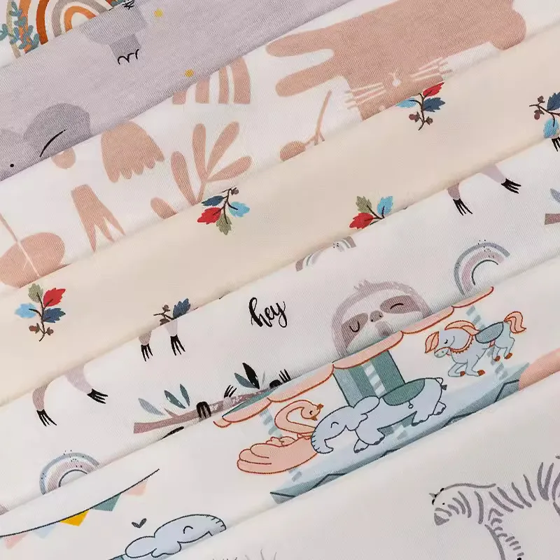 Baby Fabric Knit Jersey Print Fabric Sewing Material For Children\'s Garment 50*180cm  telas por metro estampadas originales