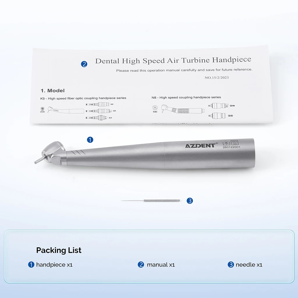 AZDENT Dental 45 ° Hochgeschwindigkeits-Handstück mit LED-Faseroptik aus Titan, passend für KAVO und NSK, mit Keramiklager und Druckknopf, Zahnmedizinisches Instrument – Detail 17