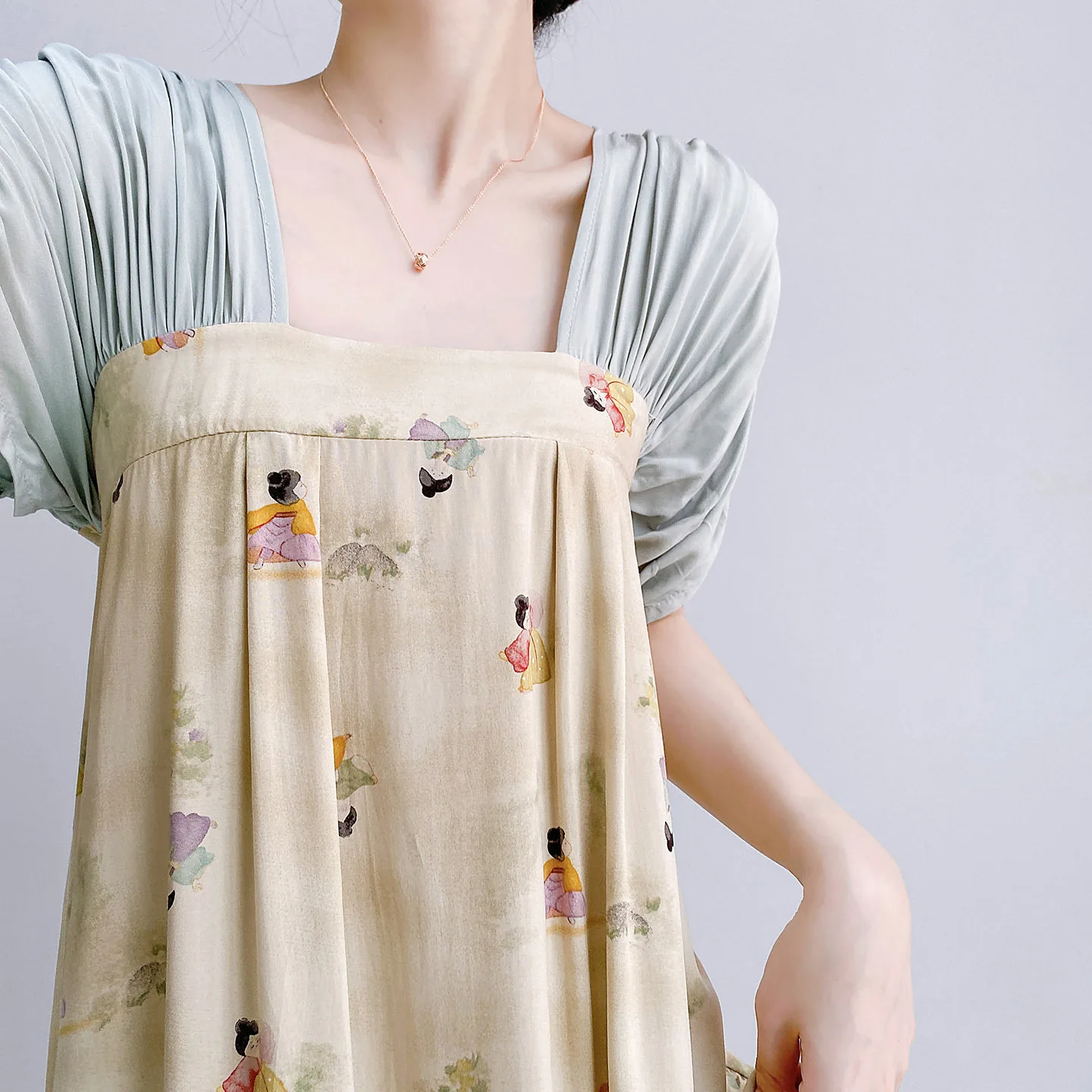 

Летний домашний комплект для женщин: хлопково-шелковая свободная одежда больших размеров с коротким рукавом, винтажное длинное платье для дома и на выход