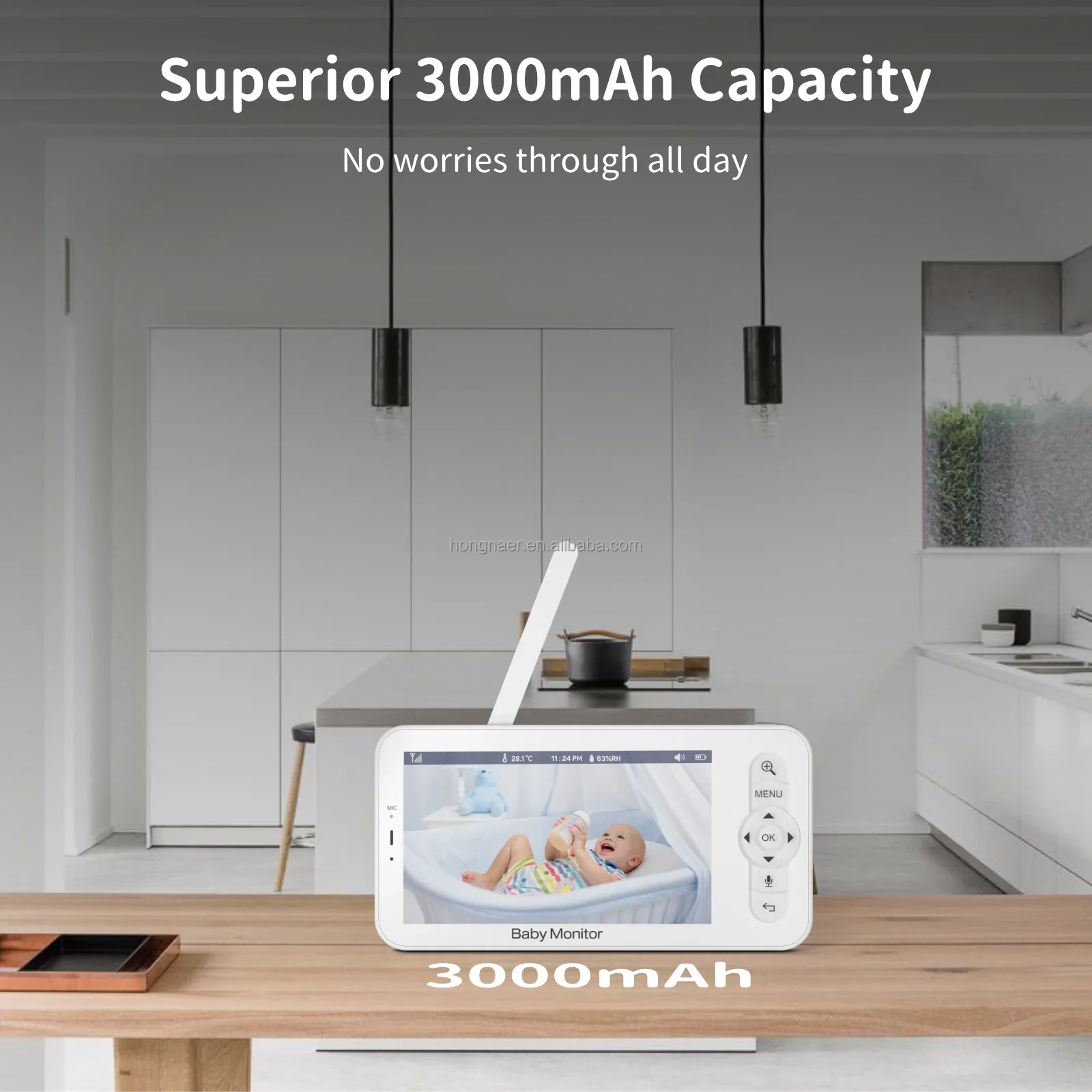 Hongnaer Home داخلي الطفل الصوت 5 بوصة شاشة LCD كاميرا متحركة CloudEdge 1080P اللاسلكية 2.4G واي فاي فيديو الذكية الطفل
