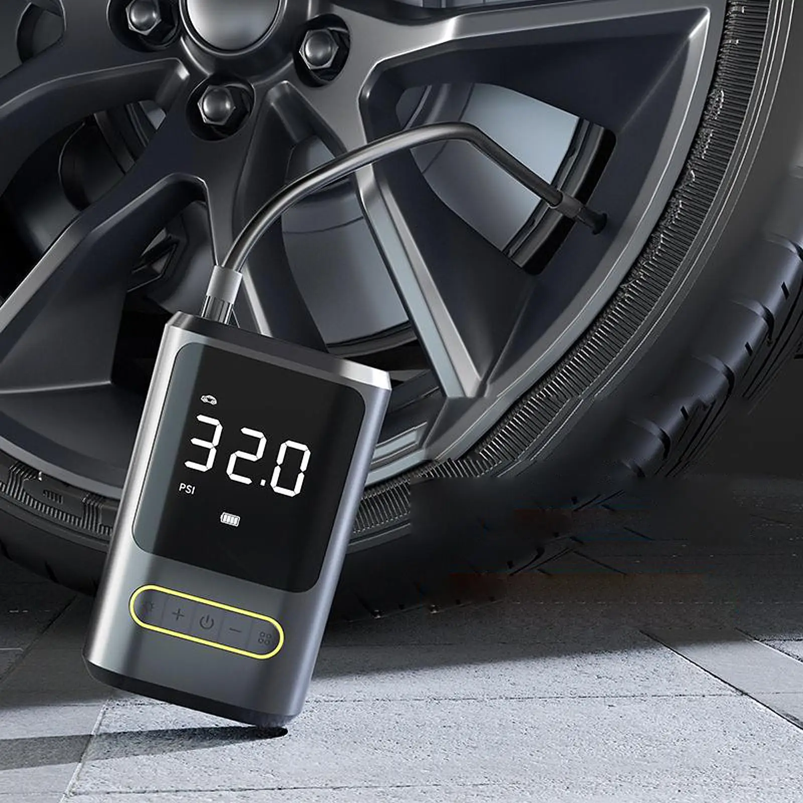 Portable Tire Inflator Fast Inflation Handheld Rechargeable LED Display Compact Air Compressor for Motorcycle Balls Bike