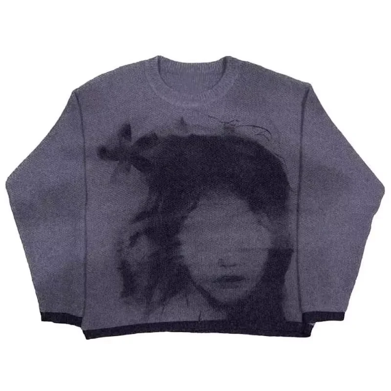 

Messy Girl Sweater Male Knitwear Men's Jumpers Pullovers Hip-Hop Streetwear Y2k Oversized Women's Sweater Harajuku 2024 New Knit