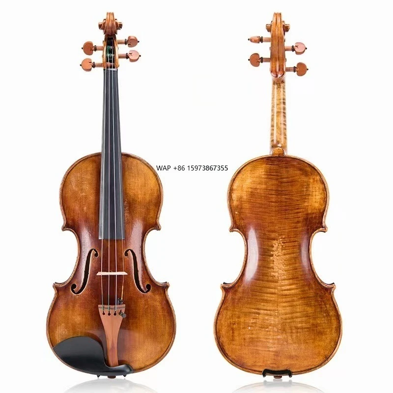 

Guarneri Violon Du Diable 1734 Reproduce Antique Style Flame Maple Violin 4/4