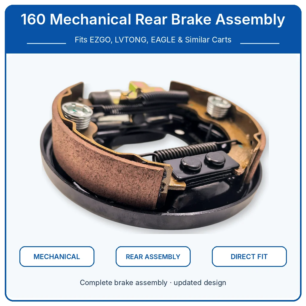 160 Type Mechanical Rear Brake Assembly, Brake Shoe Base For Golf Cart & Sightseeing Cart, EZGO Replacement