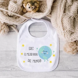 You Are The Best Dad in The World Baby Bib Father's Day Baby Bib Print Toddler Burp Cloths Fathers Day Present To Baby