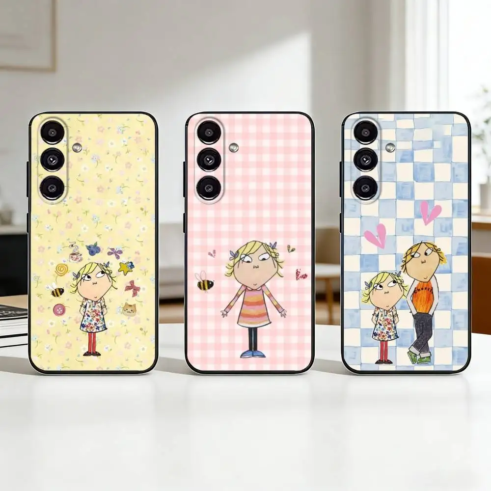 

charlie and lola anime Phone Case For Samsung Galaxy A13,21s,22,31,32,52,53,71,72,73,Soft Black Cover