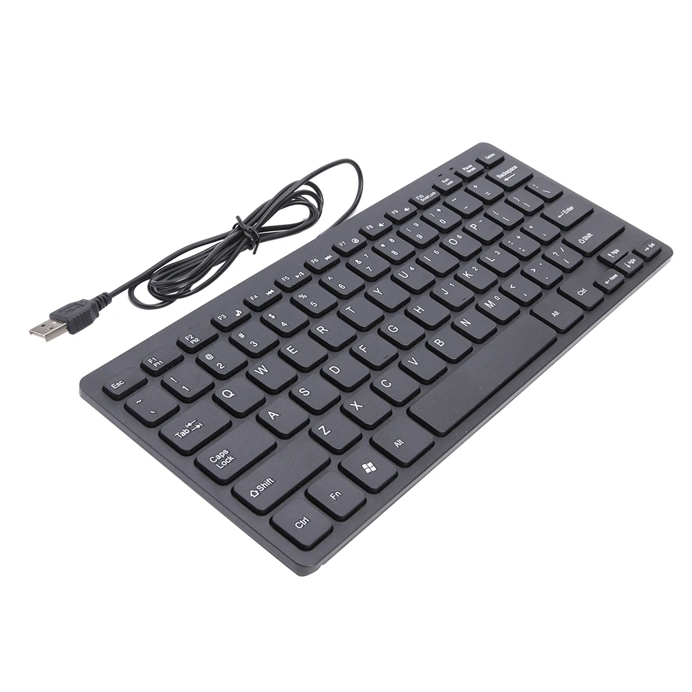 Ultra-Thin Wired Keyboard USB 2.0 Super Slim Mini Multimedia Keyboard 78 Keys Waterproof Gaming Keyboard for Computer Laptop PC