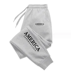 San Francisco Sports Running Pants Printed Daily Fleece Jogging Casual Long Bottoms Men's Clothing Jogger Sweatpants 3XL