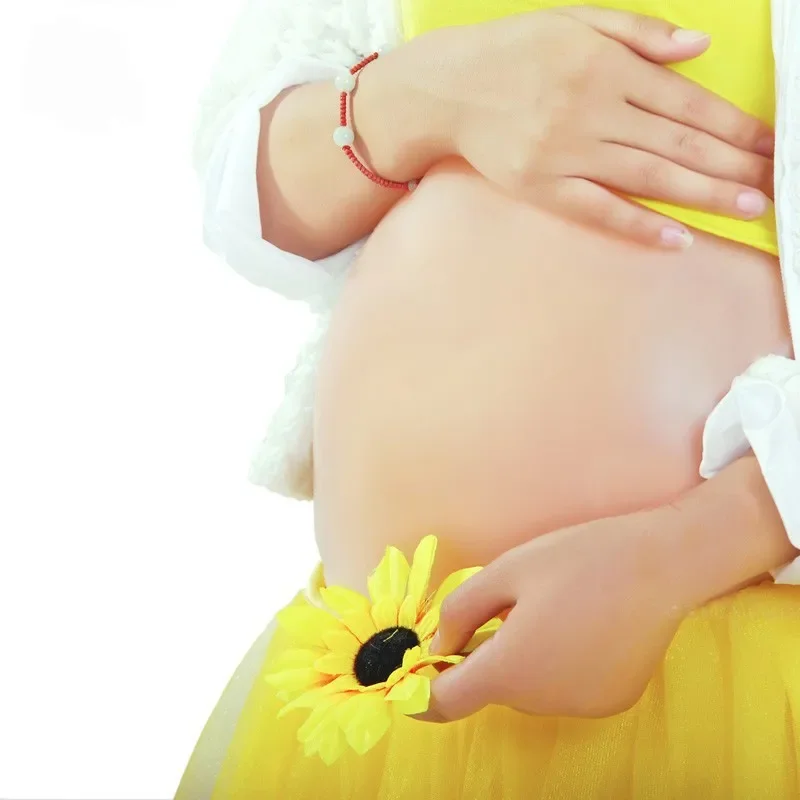 Fake 2~10months Artificial Belly Lifelike Silicone Pregnant Tummy Pregnancy Belly For Women And Actors Breast Form