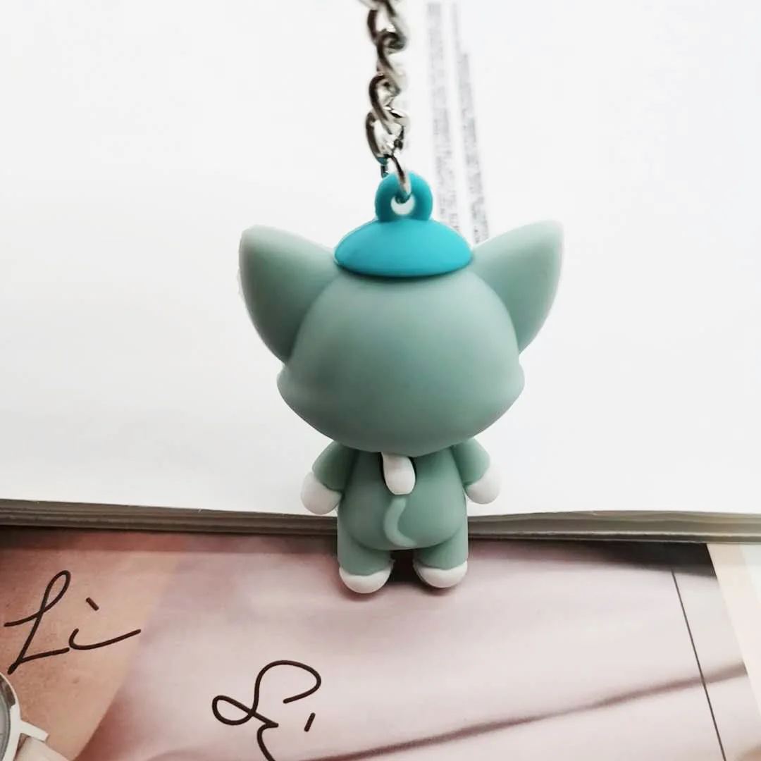 Hot selling Dailu painter cat keychain bag pendant creative small gift soft glue cute cat key pendant