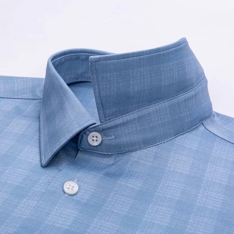 Classic Striped Plaid Shirts Men Long Sleeve 4XL Micro Elasticity Work white Men Shirts Long Sleeve Slim Fit 3XL Anti-wrinkle