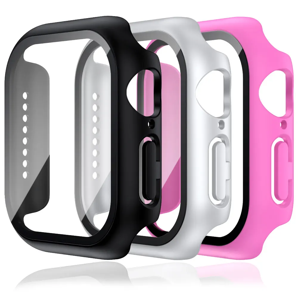 Tempered Glass Screen Protector Case for Apple Watch Cover 46mm 42mm 41mm 40mm 44mm 45mm Bumper iWatch Series 10 9 8 7 6 5 4 SE