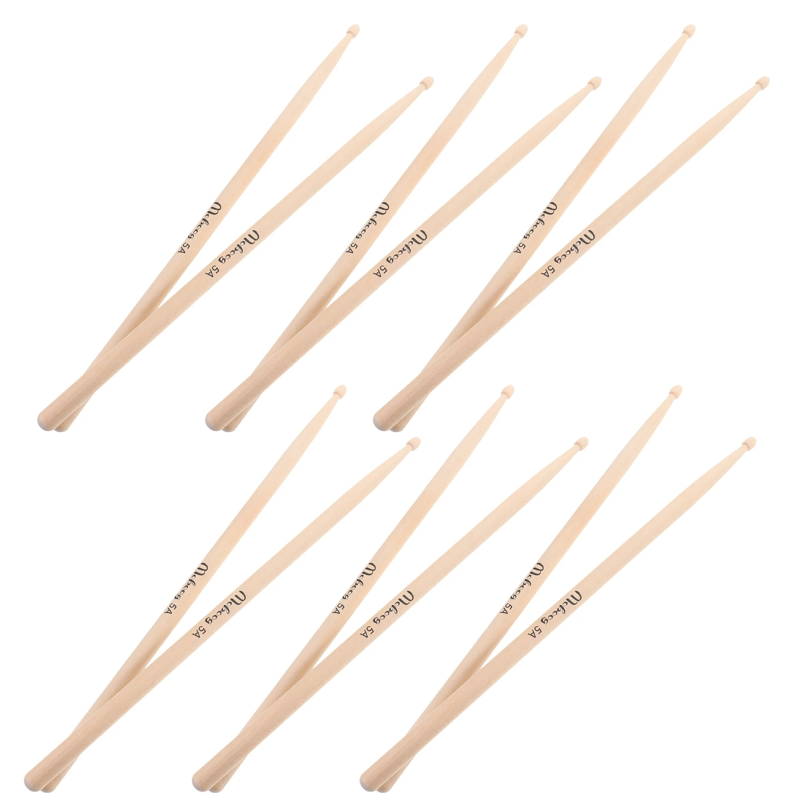 

6 Pairs Sticks Maple Wood Percussion Instruments 5A Practical Drumstick Durable Smooth Performance Practical Accessories