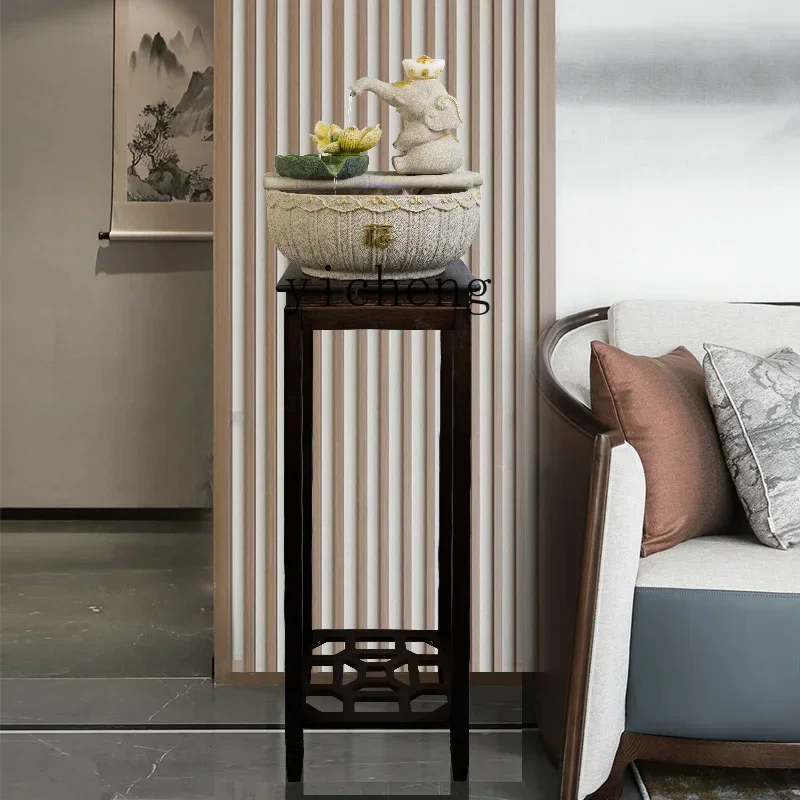 

desktop elephant spitting water fish tank flowing water ornament decoration office sofa TV next to circulating water