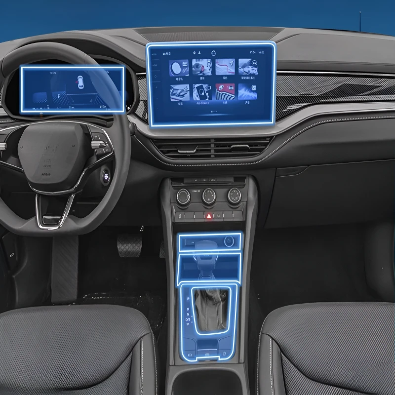 

For Skoda Kodiaq 2022-2025 Dashboard Multimedia Navigation Transparent Anti-Scratch Protection Film Modification