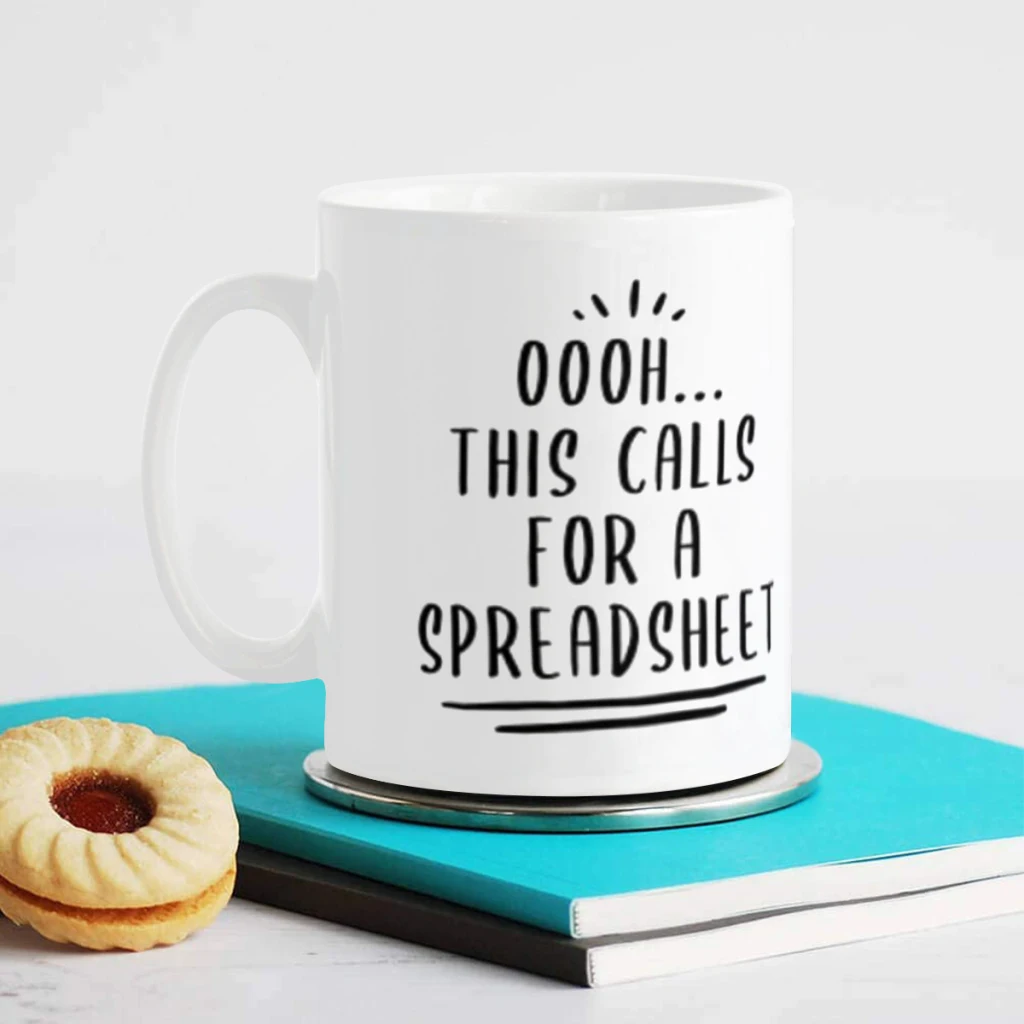 Oooh... This Calls for A Spreadsheet, Funny Accountant Ceramics Coffee Mug Cute Gamer Birthday Gift Back To School Mug