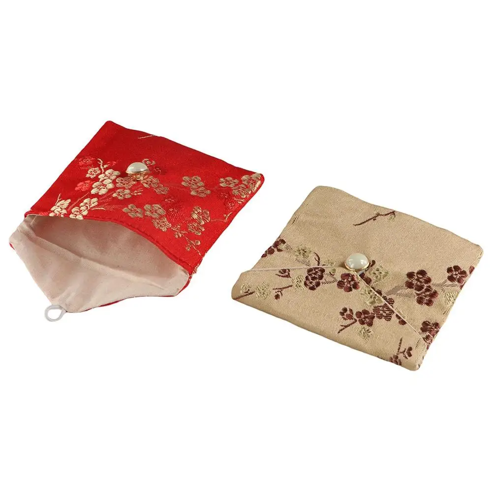 

Gift Satin Jewelery Bag Buckle Floral Wallet Necklace Bag Chinese Style Coin Purse Ladies