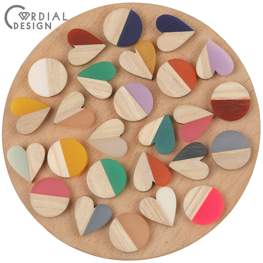 

Cordial Design 100Pcs Jewelry Accessories/Hand Made/Jewelry Findings & Components/DIY Earring Making/Natural Wood & Resin/Charms