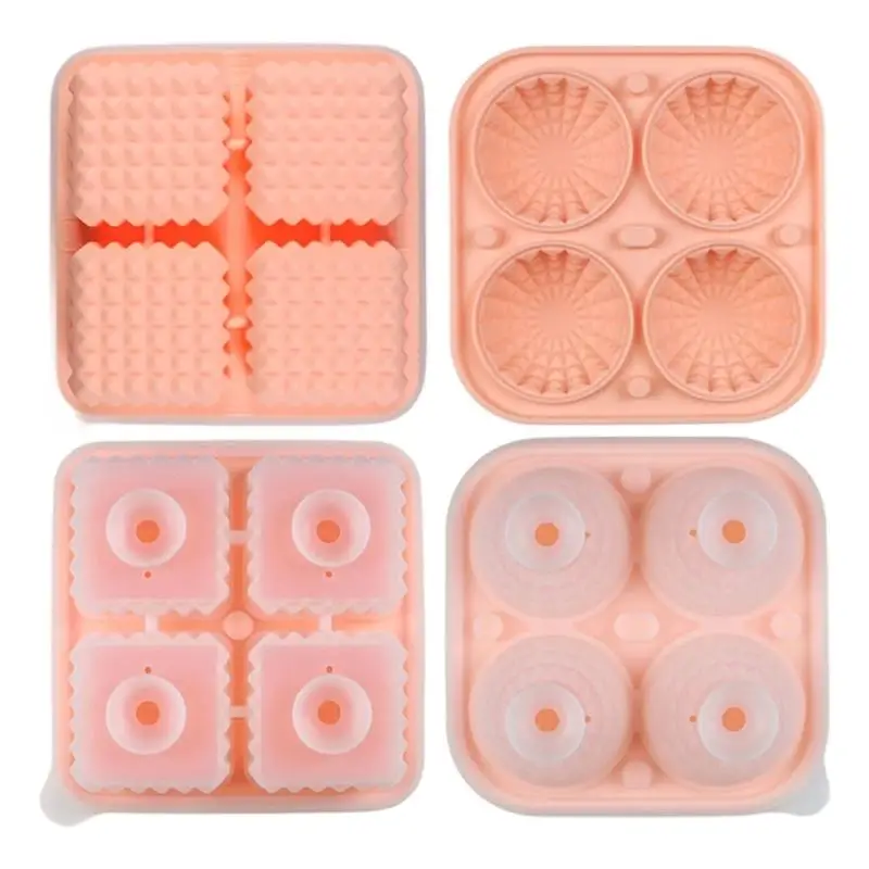 G6KF 2 แพ็ค Creative Geometric Ice Ice Cubes Molds Silicone Ice Ball Tray สำหรับค็อกเทลวิสกี้ Nonstick Kitchenwares
