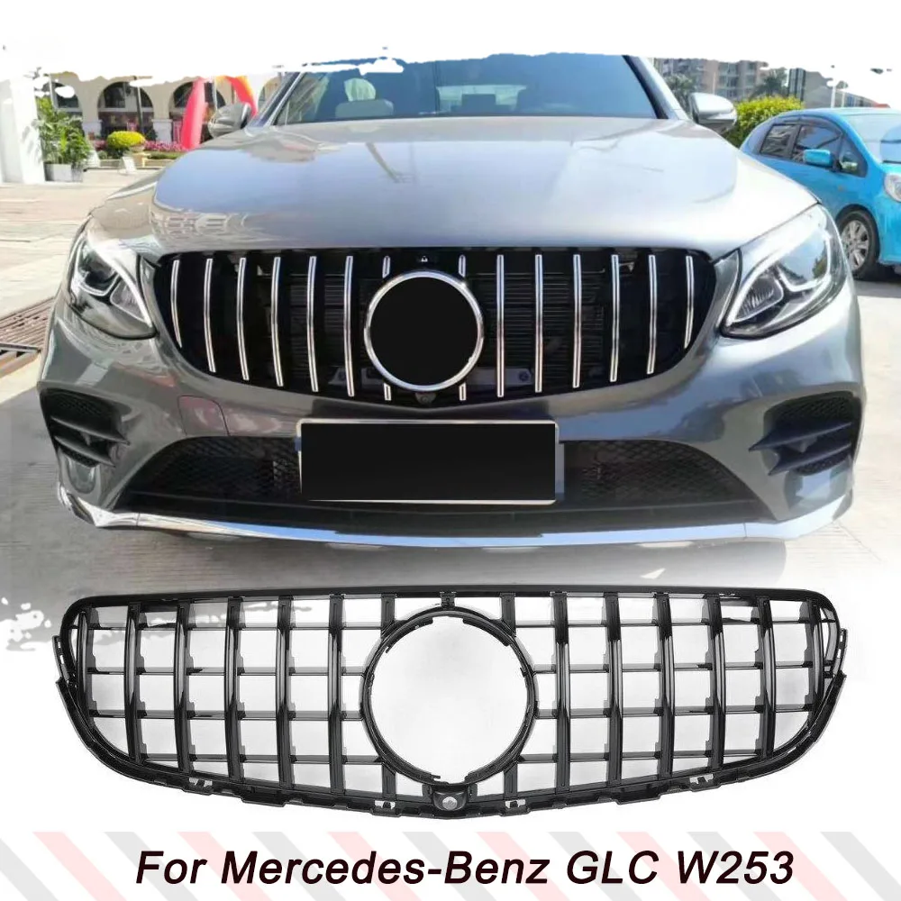 For W253 AMG GT Front Racing Mesh Grille Grill for Mercedes Benz GLC Class GLC200 GLC250 GLC300 Sport GlC450 GLC63 2015-2018