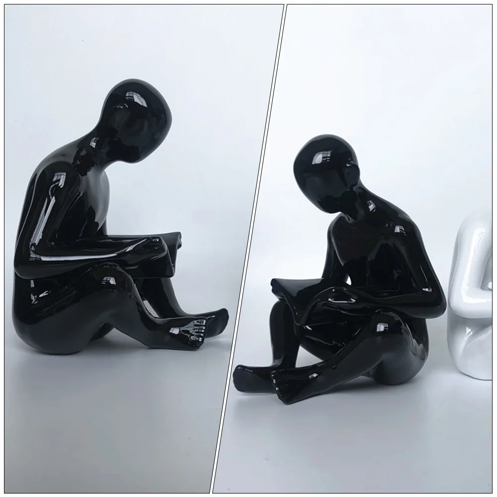 

1pc Resin Bookend Decorative Household Artware Modern Bookshelf Ornament Desktop Adornment Reading Scratch-Resistant Home Office