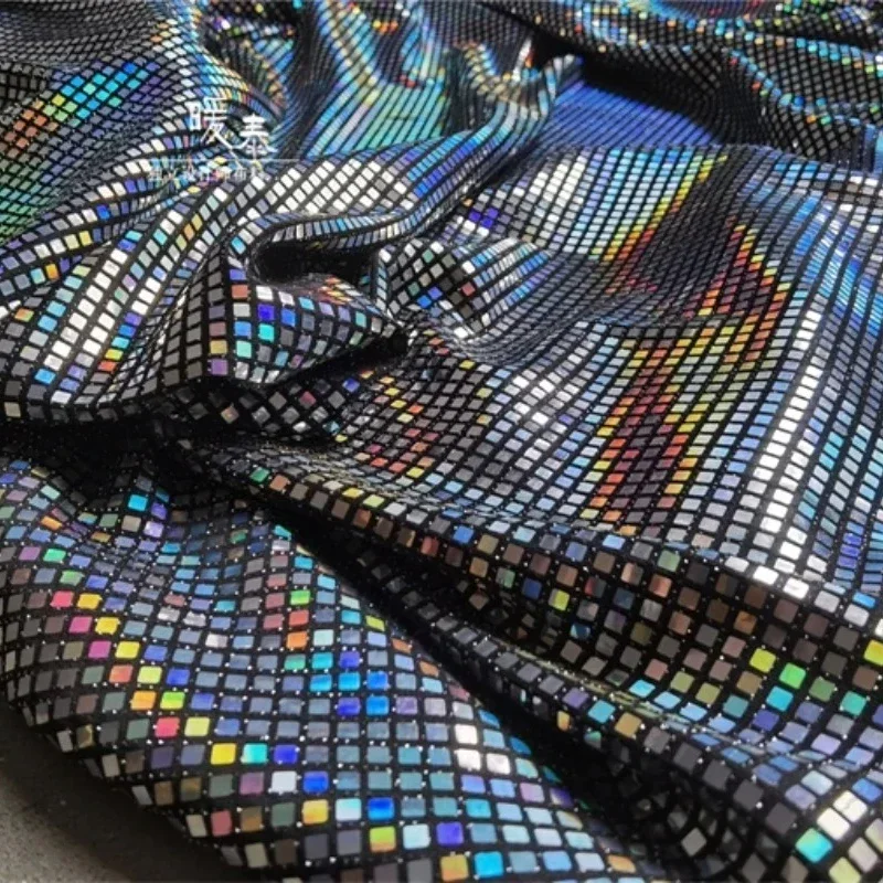 Laser Sequin Fabric Fir Diy Sewing Dress Half Length Skirt Fashion Clothing Creative Designer Fabrics Wholesale