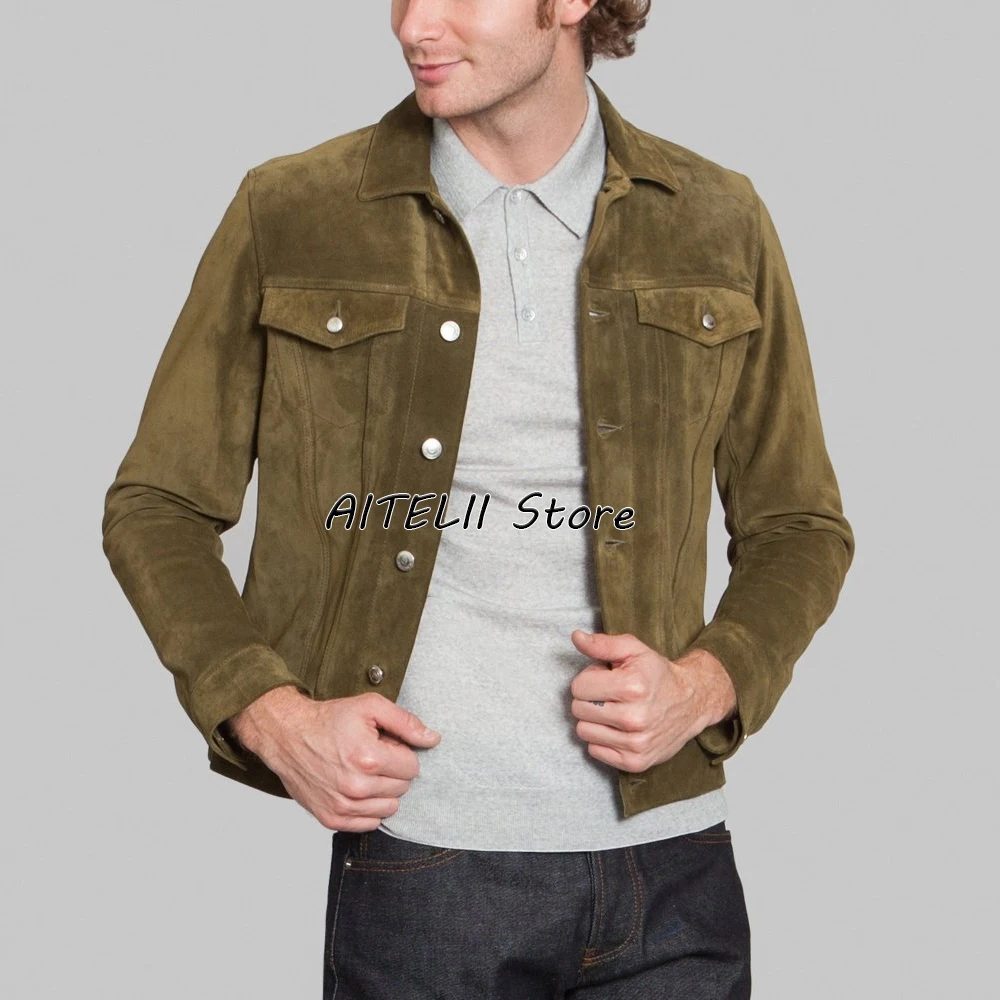 

Men's Suede Jacket Blazzer for Men Coat Luxury Man Suit Top Formal Jackets Man Elegant Mens Coats New in Suits & Blazers Male