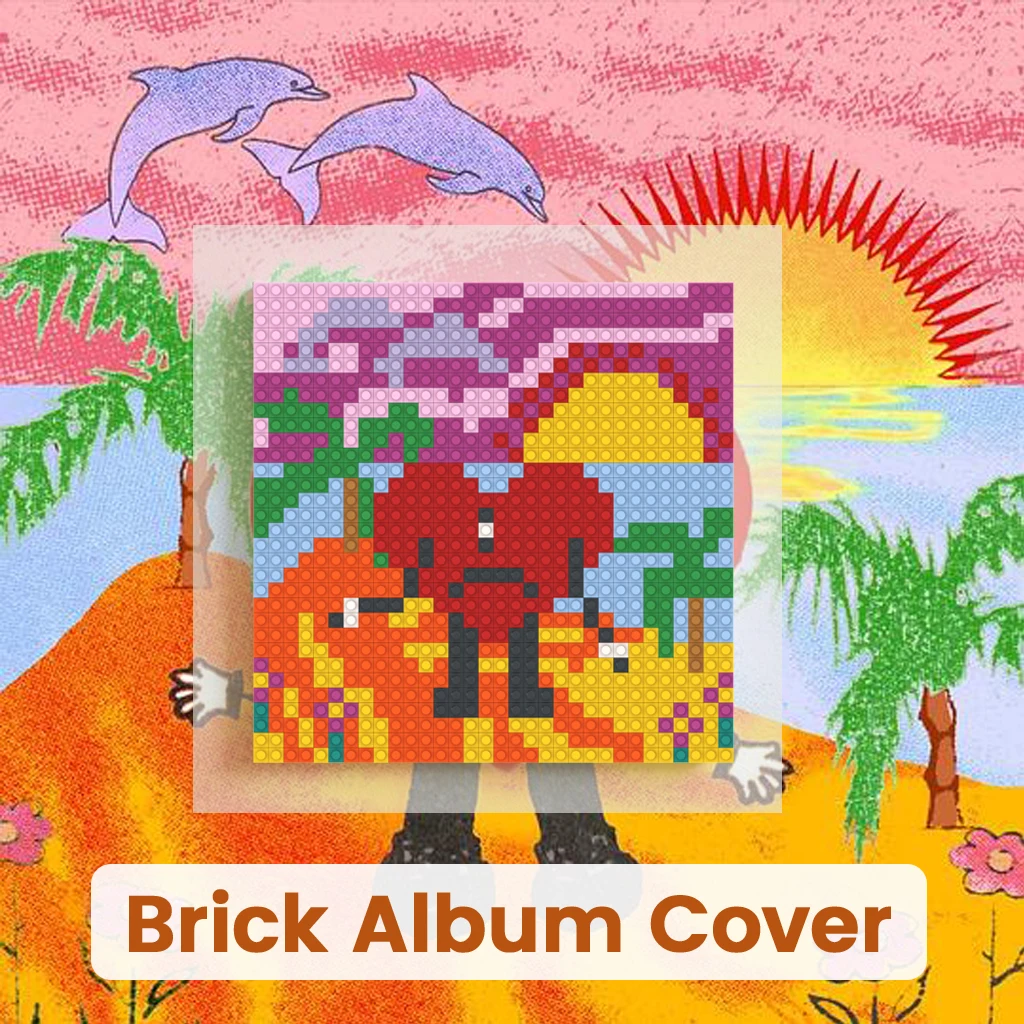 

Bad Bunny Album Cover Pixel Art Building Blocks Mosaic Reggaeton Latin Trap Music Fans Collection Home Wall Decor Gift