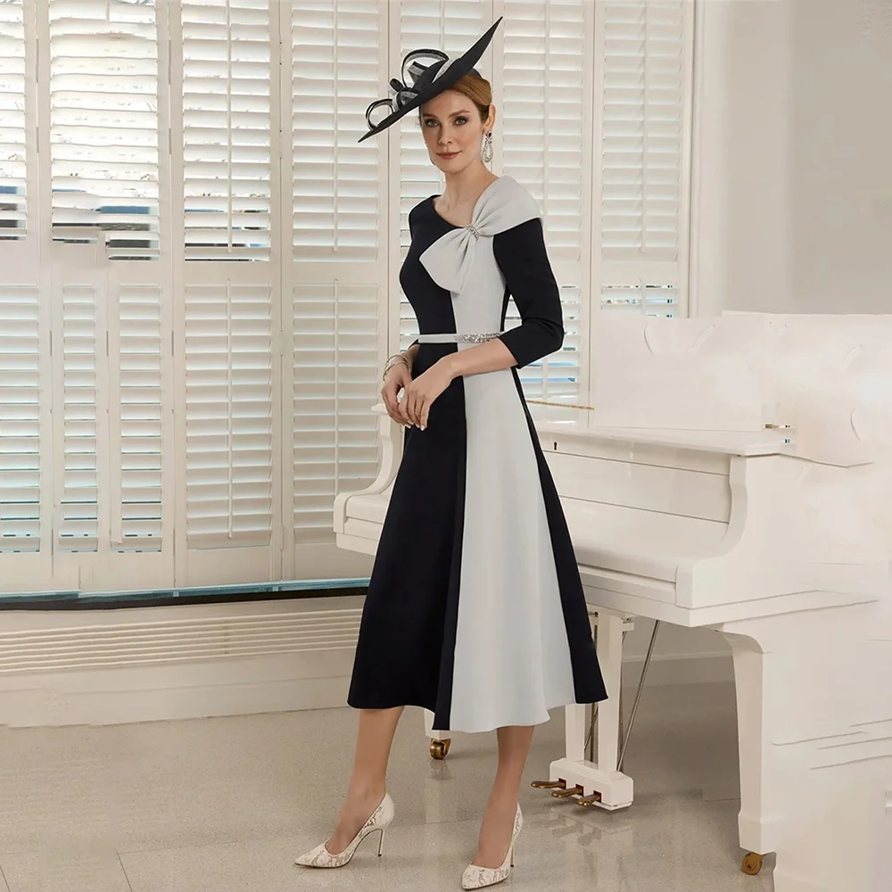 Women's Formal Evening Gowns Bowknot Color Block A-Line Evening Dresses Elegant Formal Party Gowns for Women Formal Dresses