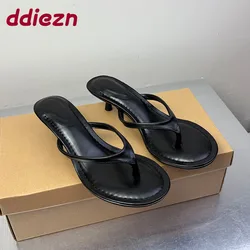 Female Slip On Footwear Fashion Shallow Women Low Heel Sandals Shoes Slingbacks Pointed Toe Ladies Heeled Sandals Shoes