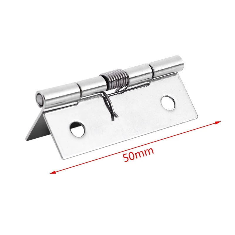 Furniture Cabinet With 50 X 38 X 5Mm, Spring Hinges Made Of Stainless Steel, Silver, 2 Pieces