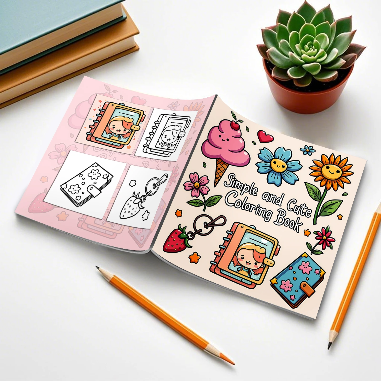 Simple and Cute Coloring Book for Adult and Teen Makeup Theme Graffiti Painting Book for Friends Holiday Perfect Gift