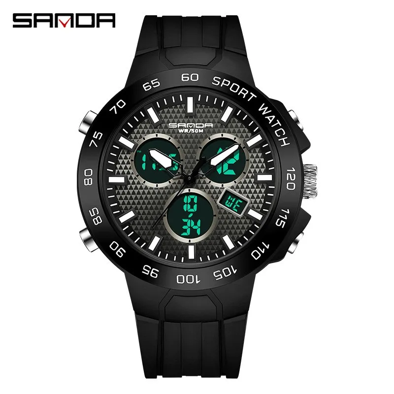 

Fashion Sanda Top Luxury Watches Men Military Army Mens Watch Waterproof Sport Wristwatch Dual Display Male Relogio Masculino