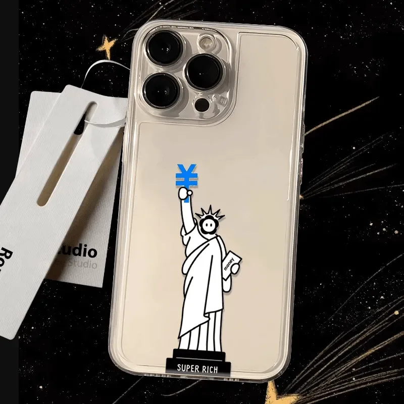 مضحك نمط المال بسيط قضية الهاتف آيفون 16 15 14 13 12 11 برو ماكس 16e MINI XR XS ماكس 7 8 زائد Y2K للصدمات غطاء ناعم