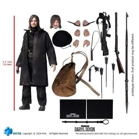 En Stock Original HIYA Toys The Walking Dead exquisita figura de acción a escala 1/12 Super Daryl Dixon
