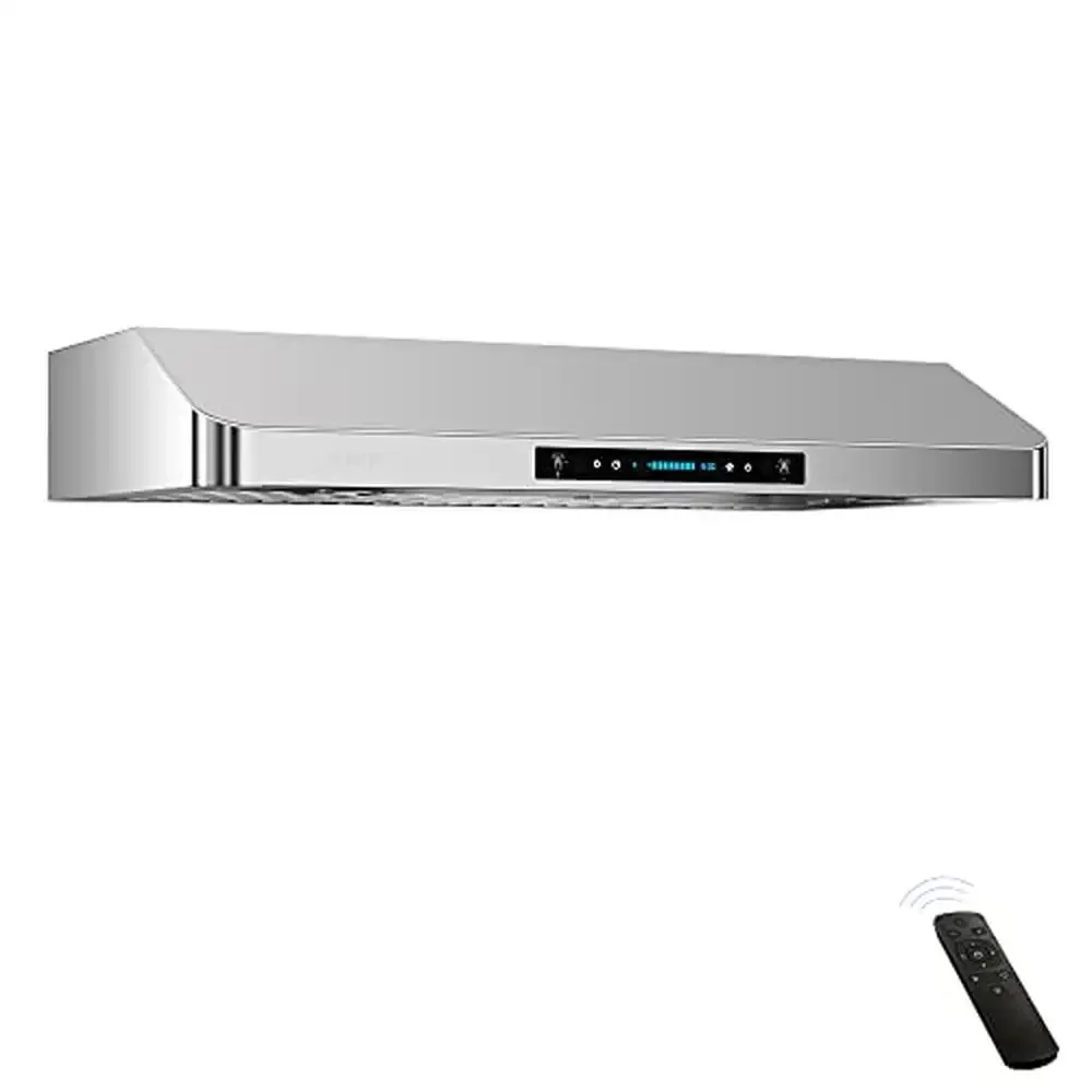 36-Inch Stainless Steel Kitchen Vent Hood 900-CFM Dual Motors Gesture Control Touch Panel LED Lights