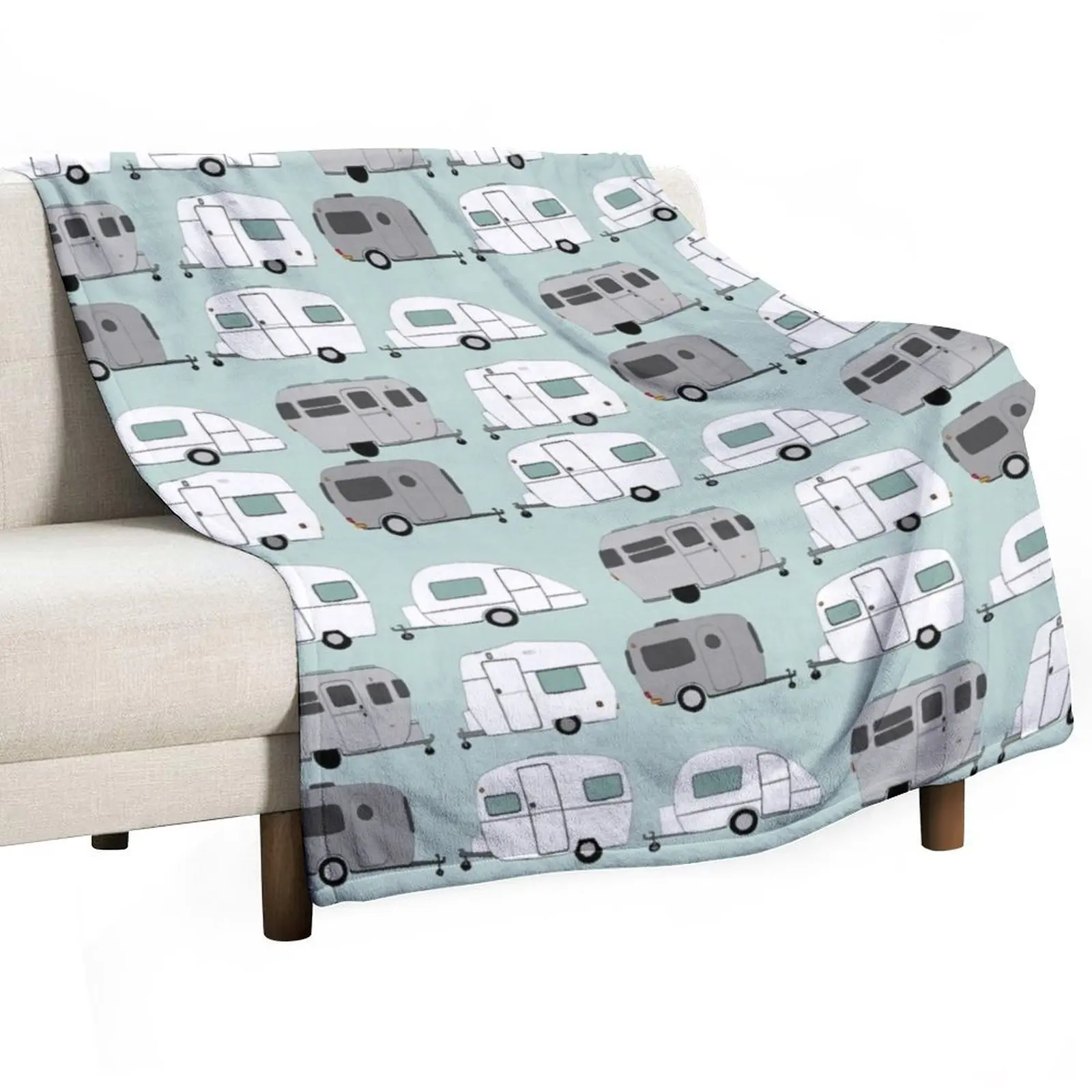 chromatic vintage caravan pattern Throw Blanket Hair For Sofa Thin Luxury Plaid Bed linens Single Blankets